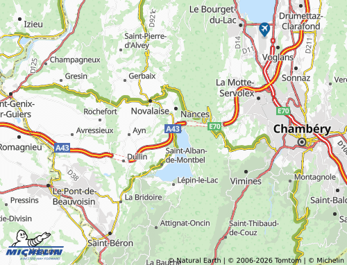 MICHELIN Novalaise-Lac map - ViaMichelin
