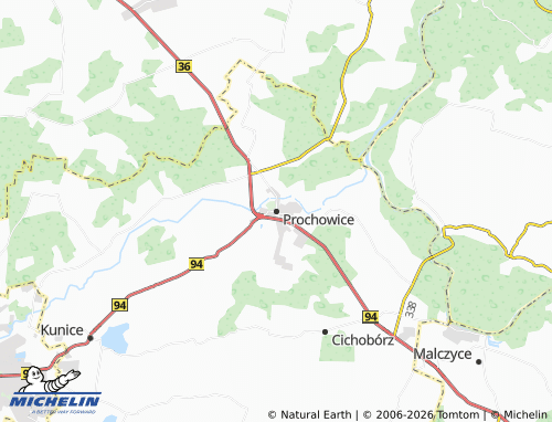 Mappa MICHELIN Prochowice - ViaMichelin