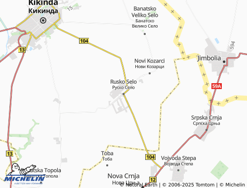 MICHELIN Rusko Selo map - ViaMichelin