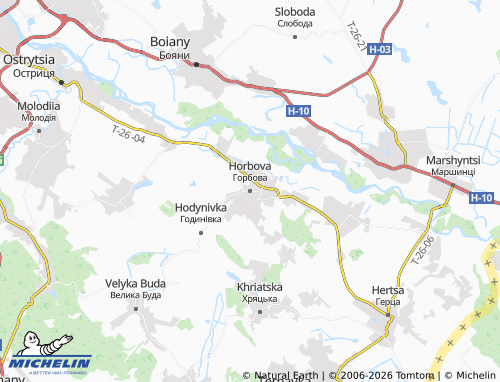 Mappa MICHELIN Horbova - ViaMichelin
