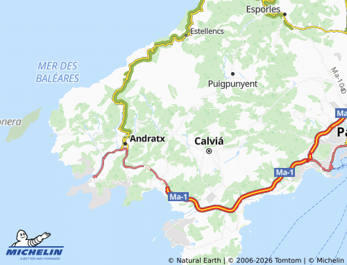 MICHELIN Es Capdellà map - ViaMichelin