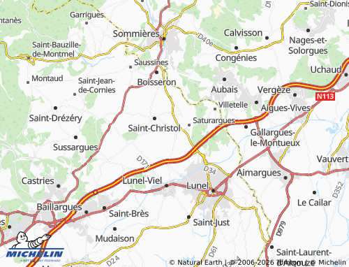 MICHELIN Vérargues map - ViaMichelin