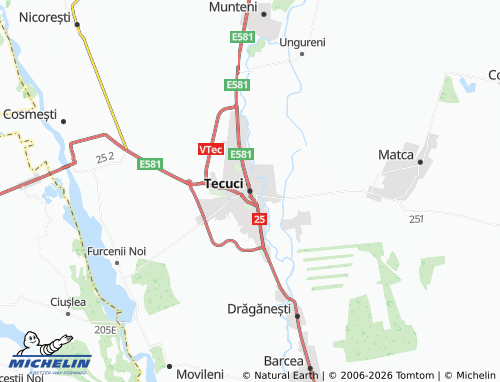 Carte MICHELIN Tecuci - ViaMichelin