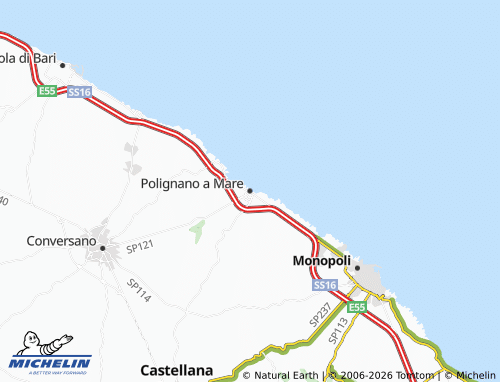 Kaart MICHELIN Polignano a Mare - ViaMichelin