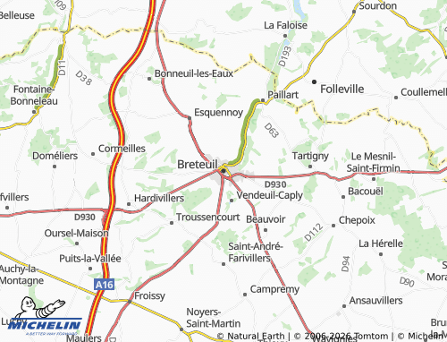 MICHELIN Breteuil map - ViaMichelin
