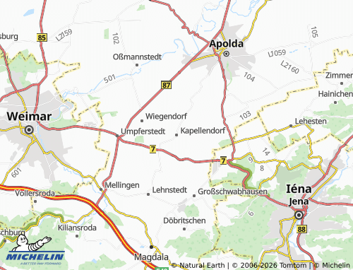 MICHELIN Kapellendorf map - ViaMichelin