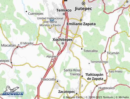 MICHELIN Villas de Xochitepec Sección B map - ViaMichelin