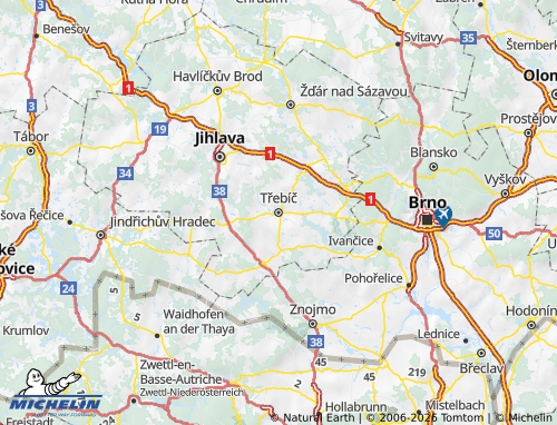 Mapa MICHELIN Třebíč - ViaMichelin