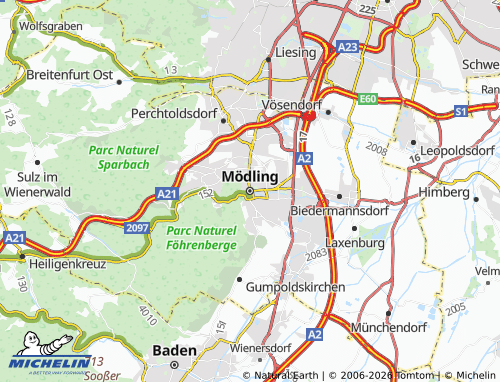 MICHELIN-Landkarte Mödling - ViaMichelin