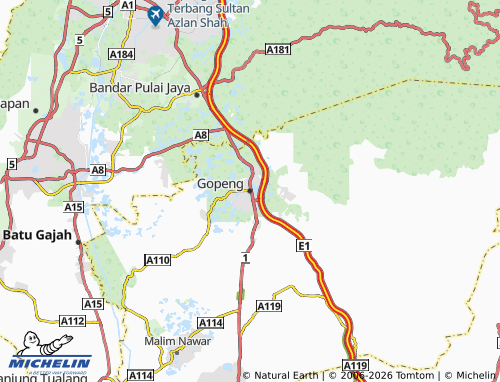 MICHELIN-Landkarte Gopeng - ViaMichelin