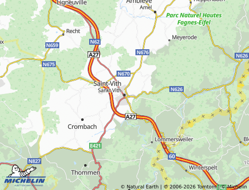MICHELIN Saint Vith map - ViaMichelin