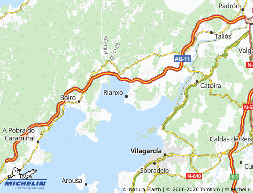 MICHELIN-Landkarte Rianxo (Santa Comba) - ViaMichelin
