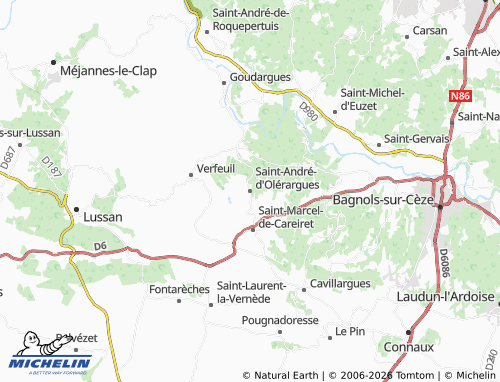 MICHELIN Saint-André-d'Olérargues map - ViaMichelin