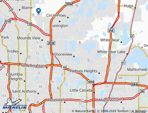 Mapa MICHELIN Shoreview - ViaMichelin