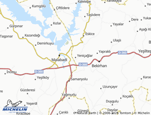 MICHELIN Yeniçağlar map - ViaMichelin