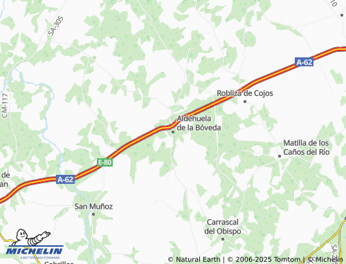 MICHELIN Aldehuela de la Bóveda map - ViaMichelin