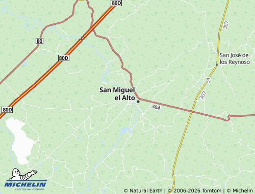 MICHELIN Agua Caliente map - ViaMichelin