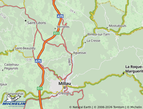 Mappa MICHELIN Aguessac - ViaMichelin