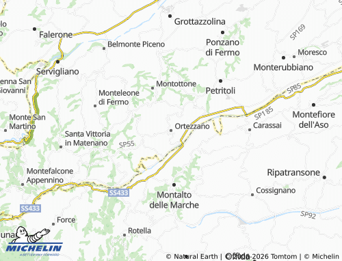 MICHELIN Ortezzano map - ViaMichelin