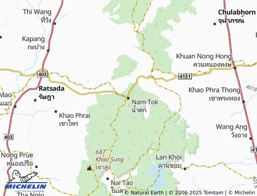 MICHELIN Nam Tok map - ViaMichelin