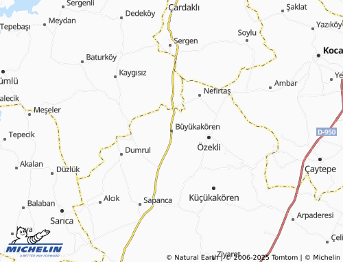 MICHELIN Büyükakören map - ViaMichelin