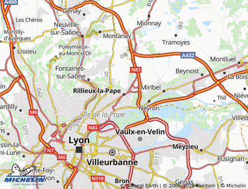 MICHELIN-Landkarte Rillieux-la-Pape - ViaMichelin
