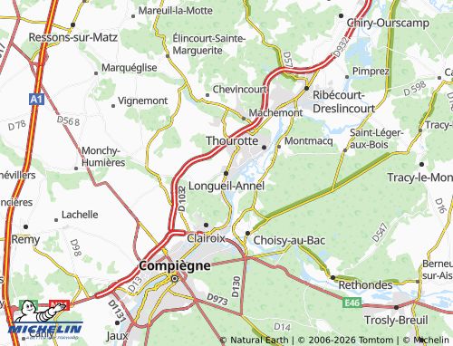 Mappa MICHELIN Longueil-Annel - ViaMichelin