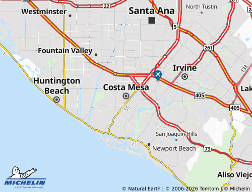 MICHELIN Costa Mesa map - ViaMichelin