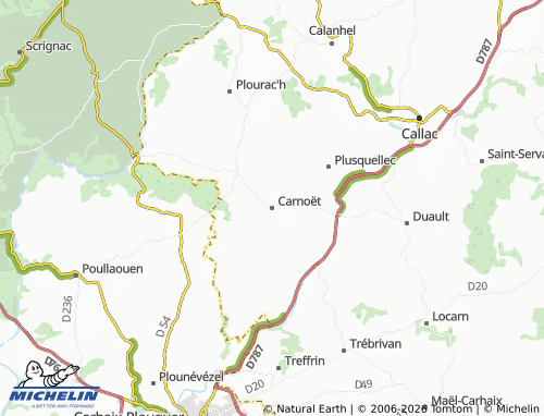 MICHELIN Carnoët map - ViaMichelin