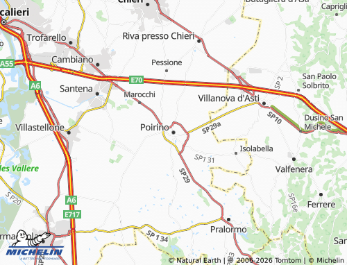 Mapa MICHELIN Poirino - ViaMichelin