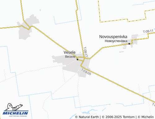 MICHELIN Vesele map - ViaMichelin