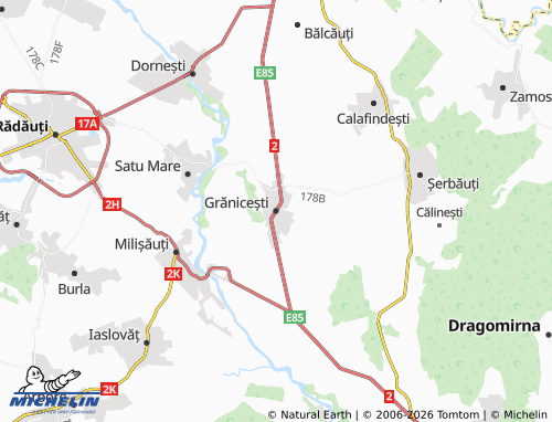 MICHELIN Grănicești map - ViaMichelin