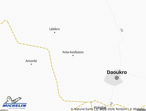Mappa MICHELIN Ania-Assikasso - ViaMichelin