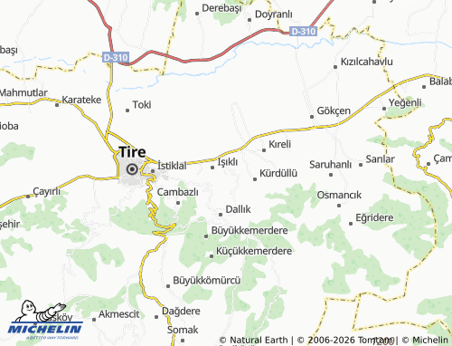 MICHELIN Çiniyeri map - ViaMichelin