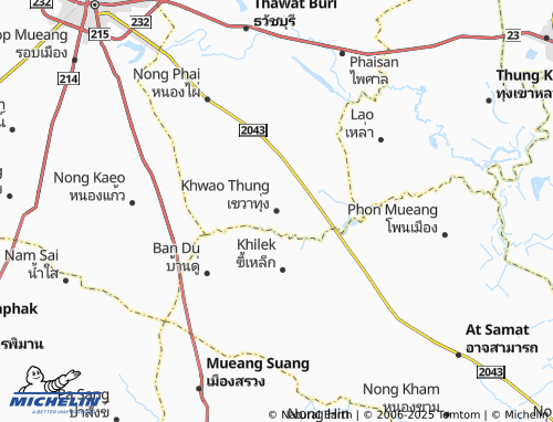 MICHELIN Khwao Thung map - ViaMichelin