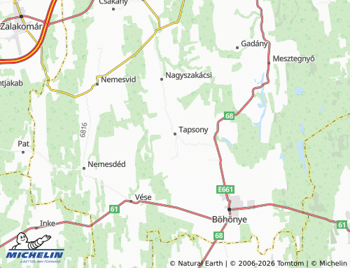 MICHELIN-Landkarte Tapsony - ViaMichelin