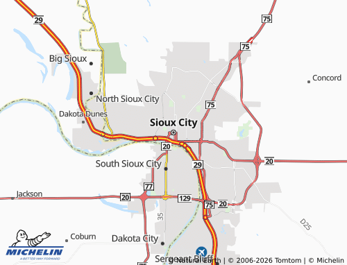 Mapa MICHELIN Sioux City - ViaMichelin