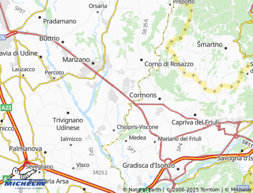 MICHELIN Villanova dello Iudrio map - ViaMichelin