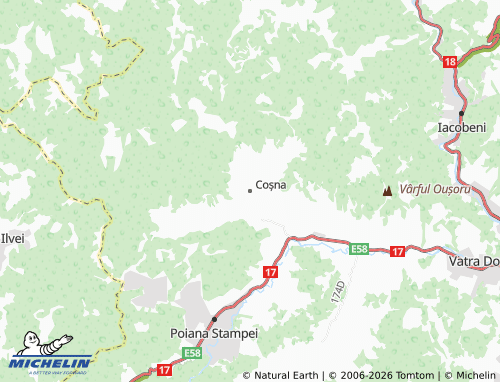 Carte MICHELIN Coșna - ViaMichelin