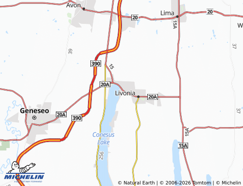 Mapa MICHELIN Conesus Lake - ViaMichelin
