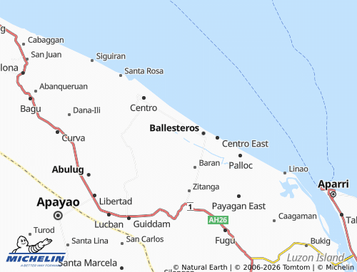 MICHELIN Cabaritan East map - ViaMichelin