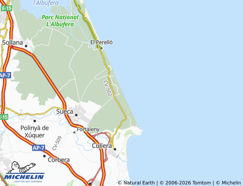 MICHELIN Mareny Blau map - ViaMichelin