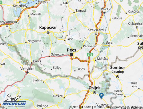 MICHELIN Baranya map - ViaMichelin
