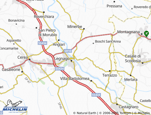 MICHELIN Legnago Porto map - ViaMichelin