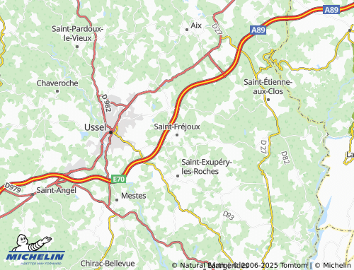 MICHELIN Saint-Fréjoux map - ViaMichelin
