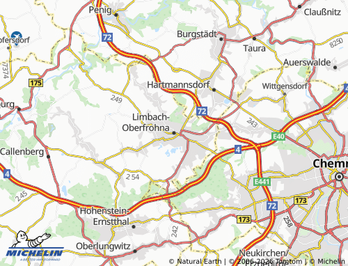 MICHELIN-Landkarte Limbach-Oberfrohna - ViaMichelin