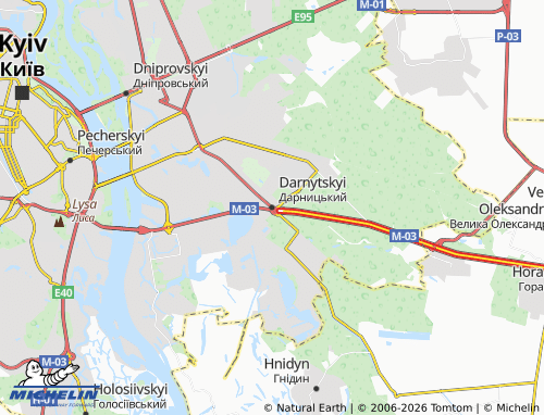 MICHELIN Darnytskyi map - ViaMichelin