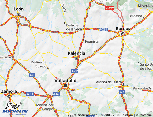 MICHELIN-Landkarte Palencia - ViaMichelin