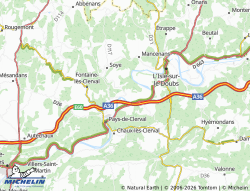 Mappa MICHELIN Pompierre-sur-Doubs - ViaMichelin