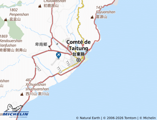 Mappa MICHELIN Contea di Taitung - ViaMichelin